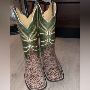 Elephant skin customs square toe